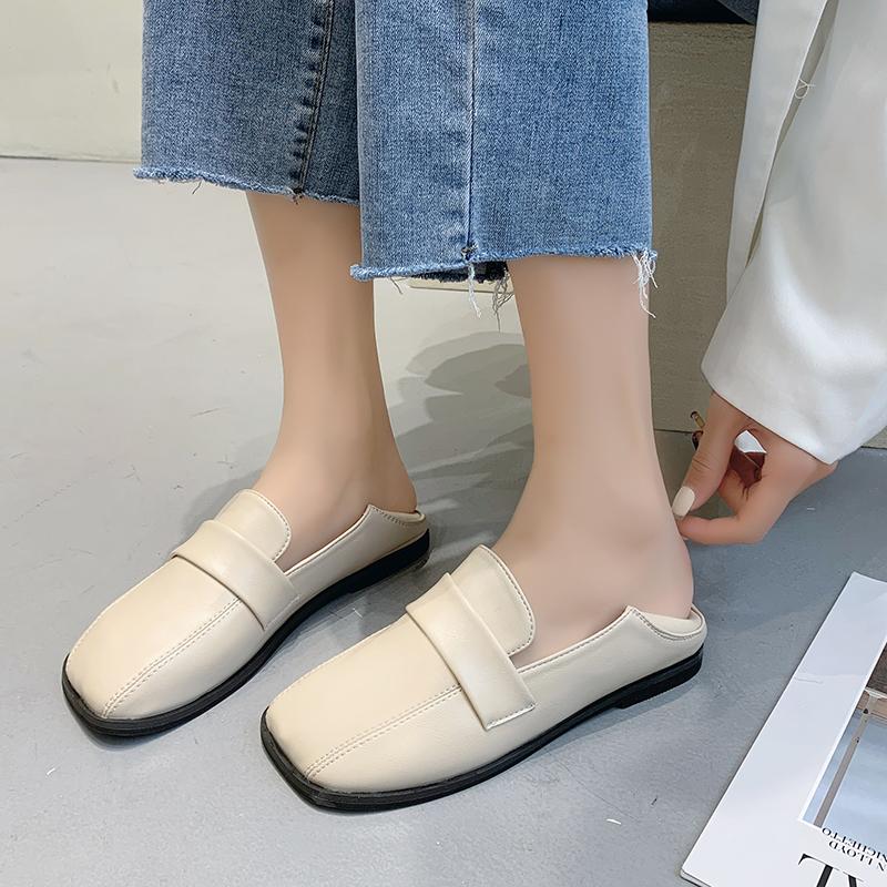 Spring New Style Vintage Flats Women's Shoes Single Strap British Style Leisure Shoes Toe Shape Other Rubber Upper Material