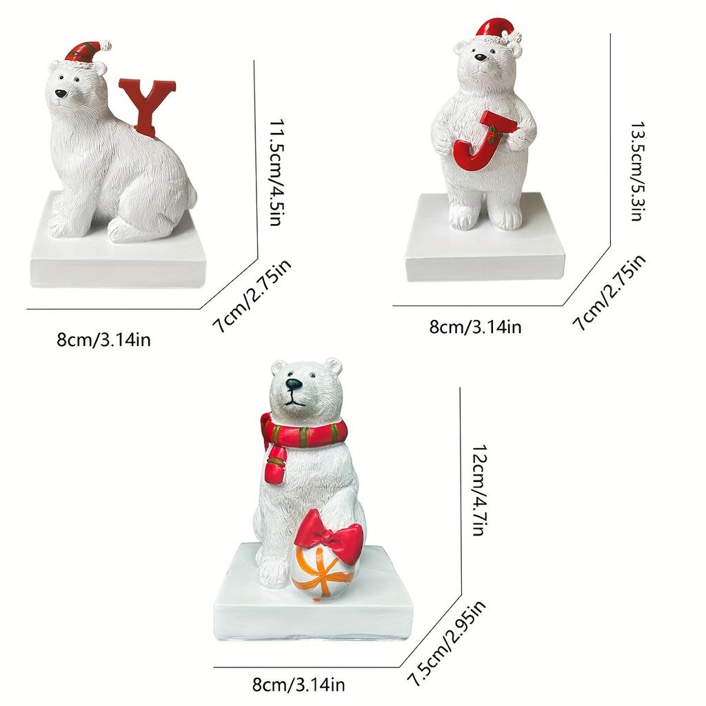 Polar Bear Resin Statue Christmas Decoration Cute Polar Bear Statue Decoration Home Decoration