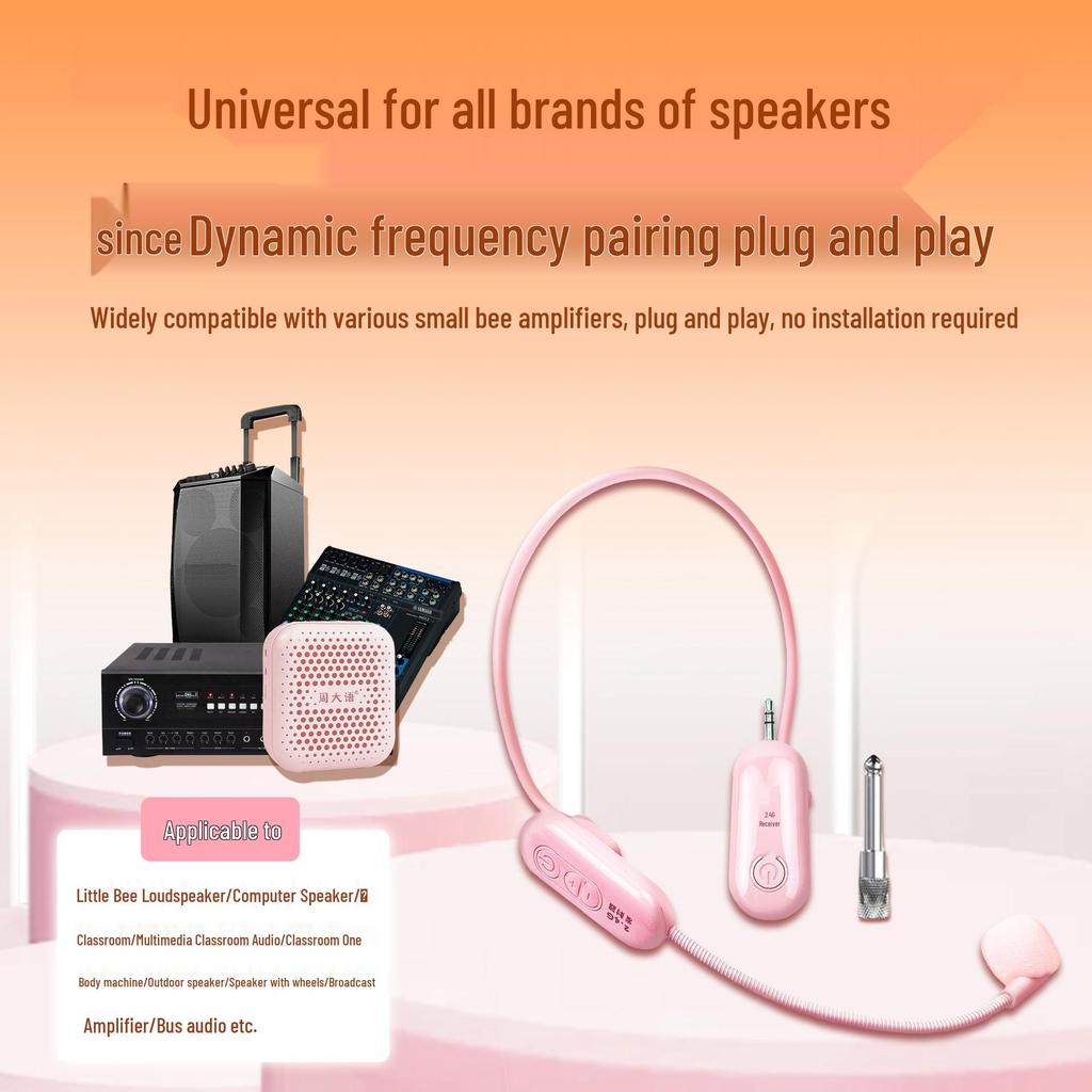 Universal Wireless Handheld Microphone with Small Bee Amplifier and Outdoor Speaker for Teachers