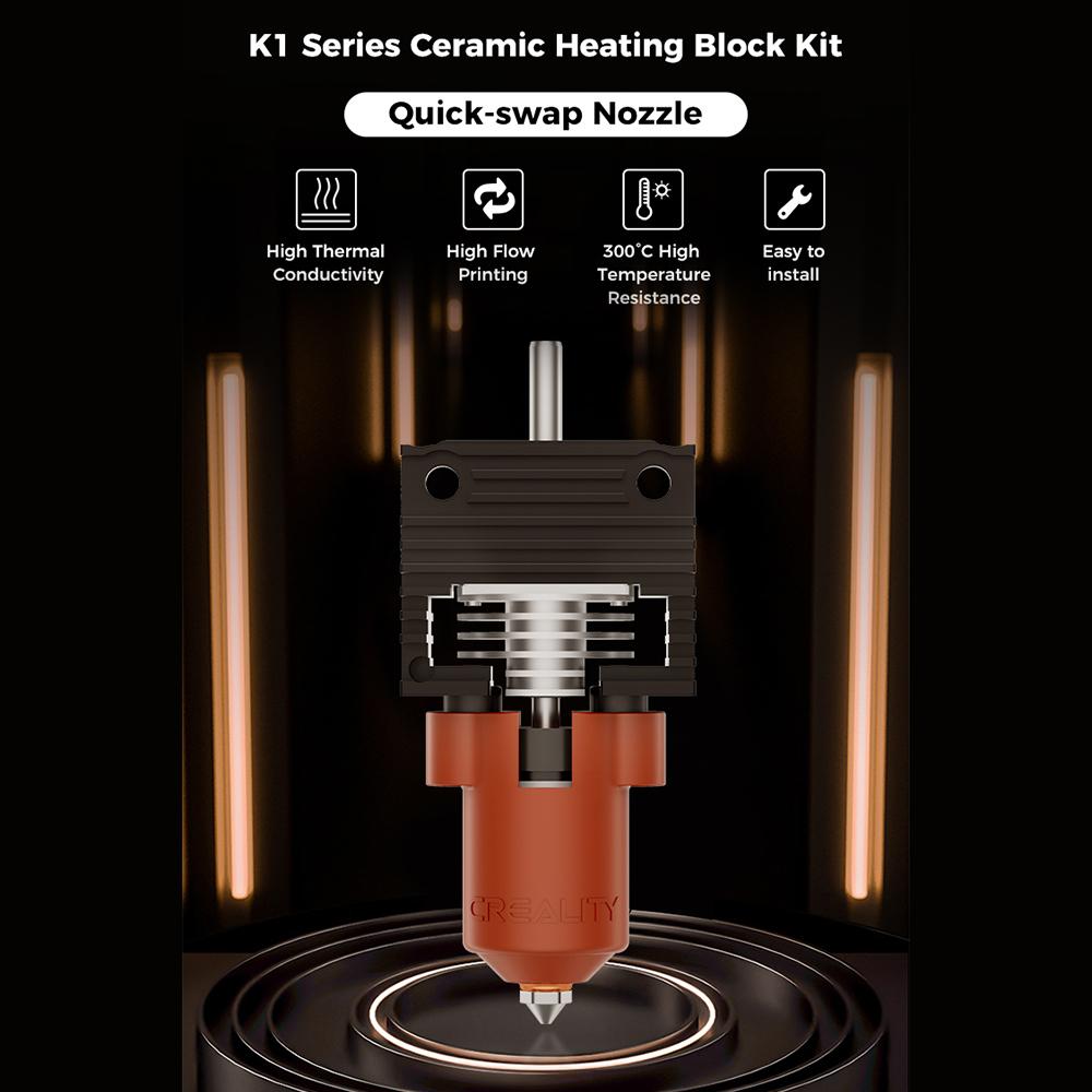 Creality K1-serien keramisk varmeblokksett hurtigbytte helmetalldysesett for K1K1CK1 MAX 3D