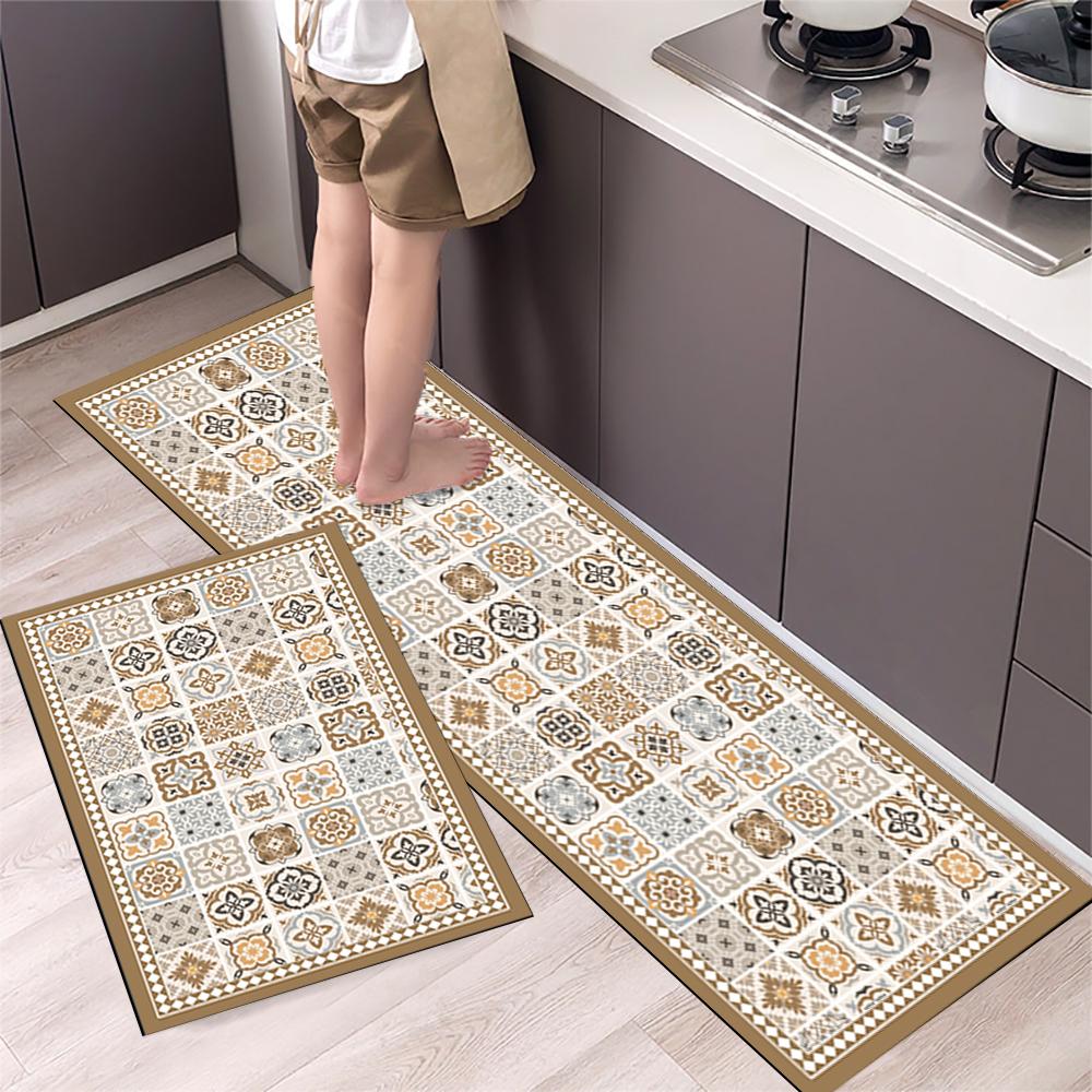 1/2PCS Kitchen Oil-Resistant Floor Mat, Bathroom Absorbent Quick-Drying Carpet, Anti-Slip Doormat For Home Decoration