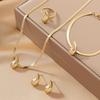 European and American Light Luxury Water Drop Gold Blade Chain Necklace, Earrings, Open Ring, bracelet4Versatile Accessory Set