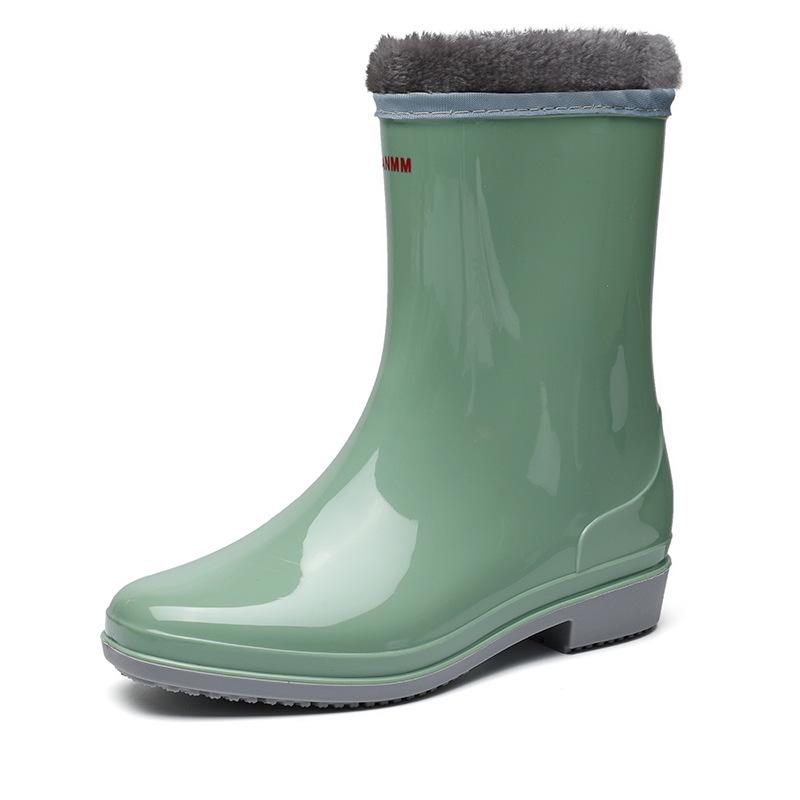 

Cotton warm fashion medium tube rain shoes women s non-slip rain boots women s water shoes new rubber shoes water boots overshoes 41
