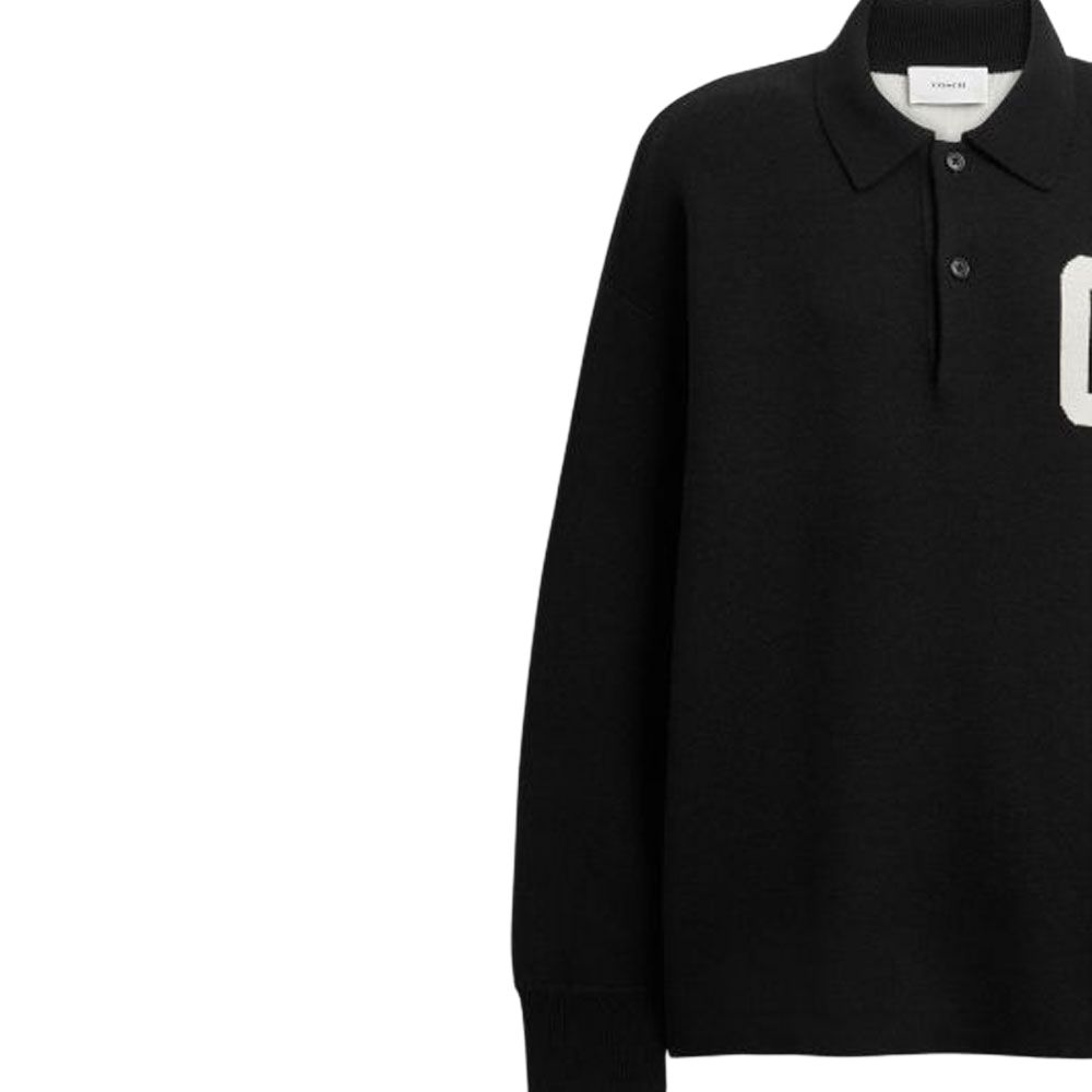 COACH Sweaters Men's Black Polo Collar Moderate CCQ12-BLK