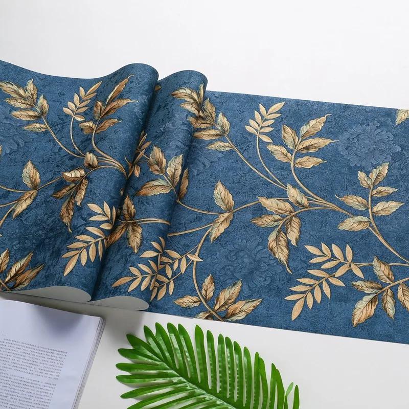 Retro Wallpaper American Pastoral Flower Wallpaper Rolls for Walls Restaurant KTV Bar Home Decor Luxury Embossed Wall Stickers