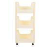 Storage Cart Large Capacity Thickened Mobile Storage Rack with Lockable Casters for Books Toys Seasoning Bottles 3 Tier