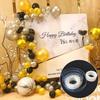 3 Rollen Ballonbogen Dekorationsstreifenband Doppelbohrung 5m Kunststoff Girlande Verbindungskette für Geburtstag Hochzeit Party DIY Ballonkette