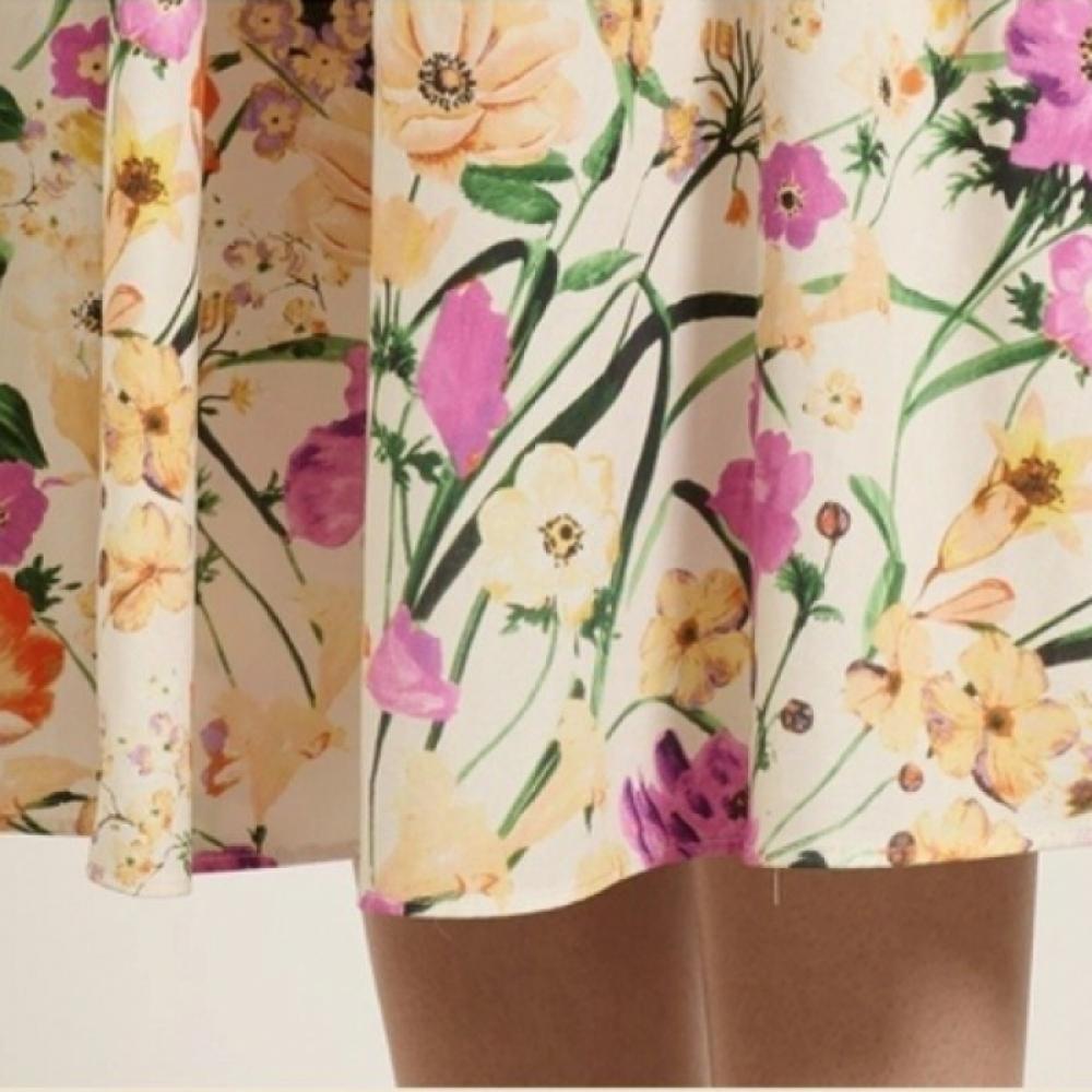 BCBG Floral Printing Pleats Skirt B5m5s235