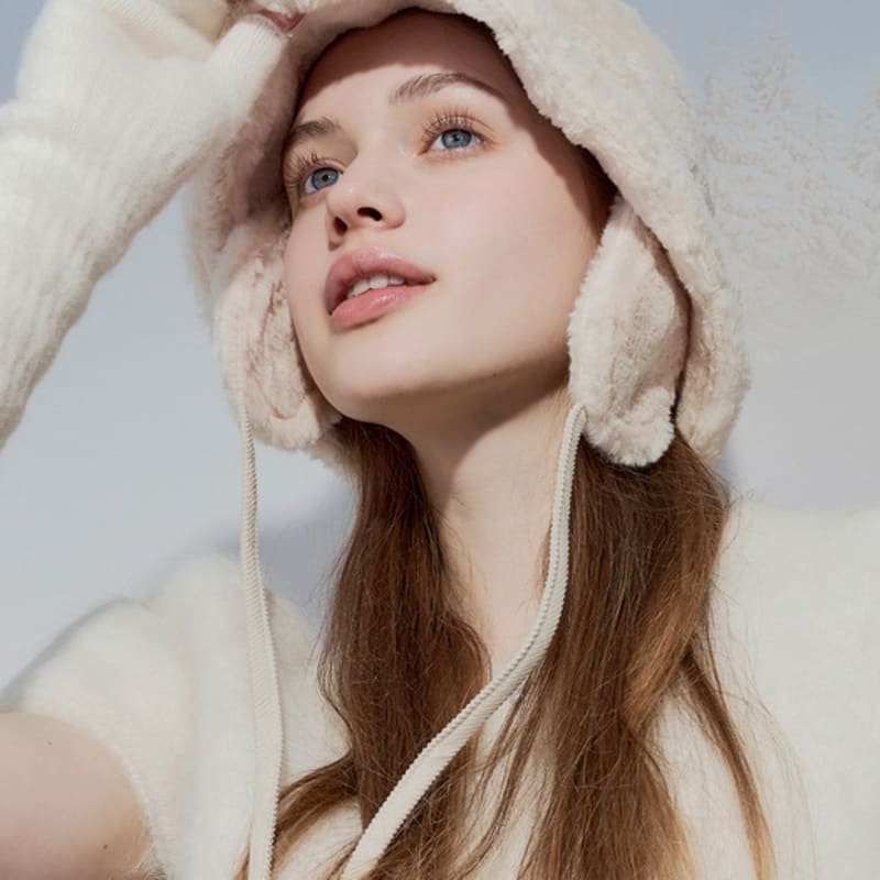 

ENGBROX пушистая панама с сердечком_слоновая кость ivory