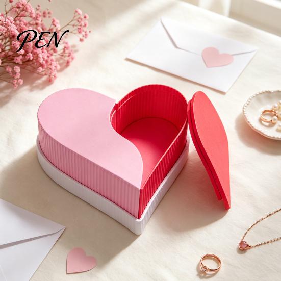 Necklace Earring Desktop Organizer Heart Shape Storage Box, 3D Printed Detachable Dual Compartment Jewelry Organizer, Decorative Wedding Anniversary