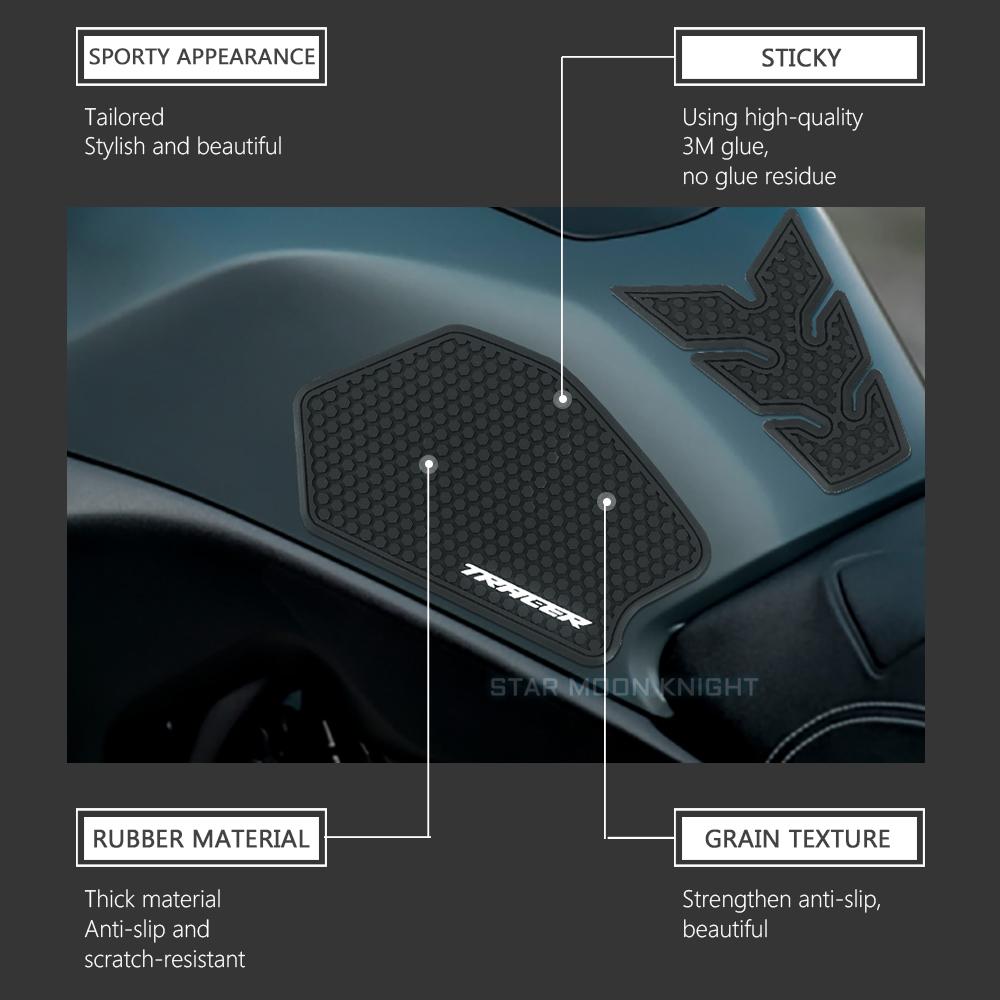 Motorcycle Non-slip Side Fuel Tank Stickers Waterproof Pad Rubber Sticker For YAMAHA TRACER700 Tracer 700 Tracer 7 GT