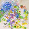 100Pcs Aurora Mixed Color Rhinestones, Holographic Ice Cube Hearts Nail Art Decorations for Dazzling Manicures