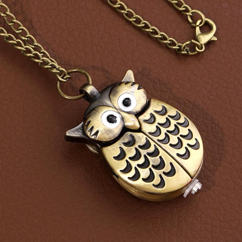 Luxury Fashion Owl Watch Case Design Copper Quartz Pocket Watch,ideal Choice for Gifts To Women and Men
