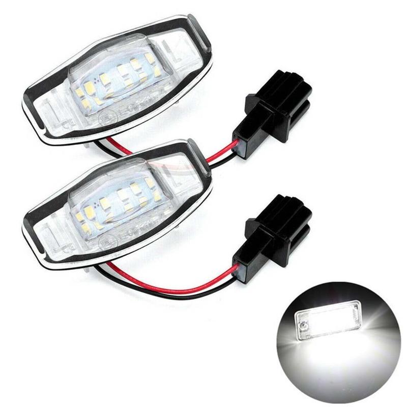 2pcs Car Led License Number Plate Lights Lamp 6000K White Accessories For Honda Accord Civic City MR-V Odyssey Acura MDX TSX