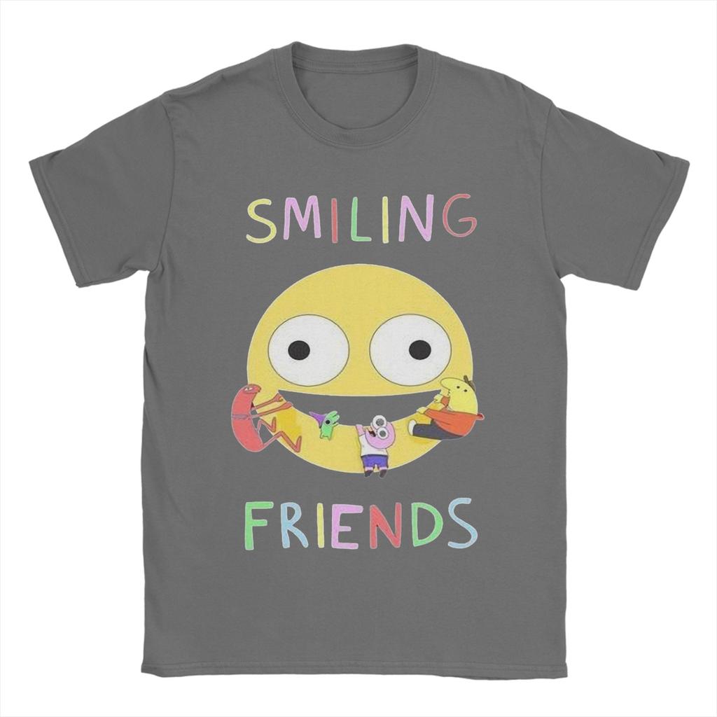 Vintage Smiling Friends Cartoon TShirt Unisexs Round Neck Short Sleeve Top Tee  Cotton Summer Clothes