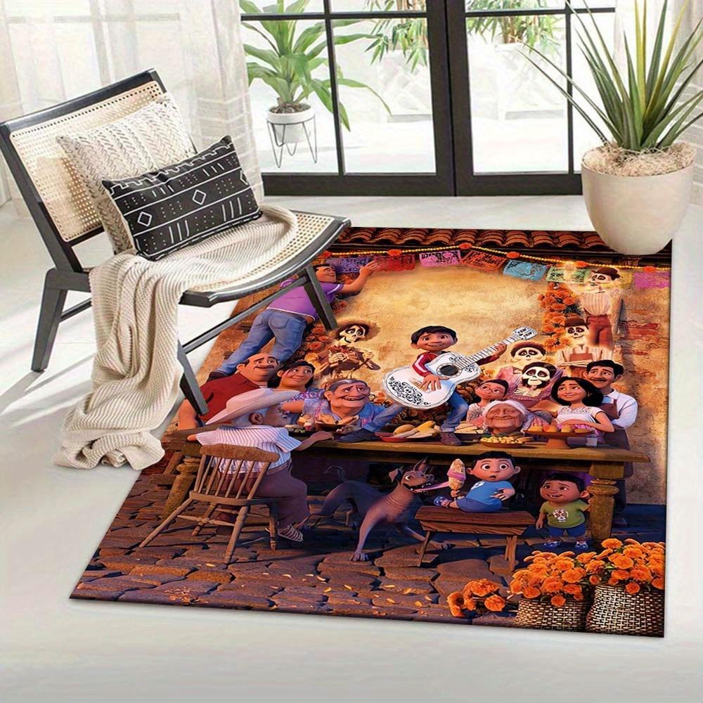 JIT 1pc Everyone in Coco Themed Area Rug – Soft Polyester, Machine Washable Rectangular Carpet for Bedrooms, Entryway, Office – Large Floor Mat for In
