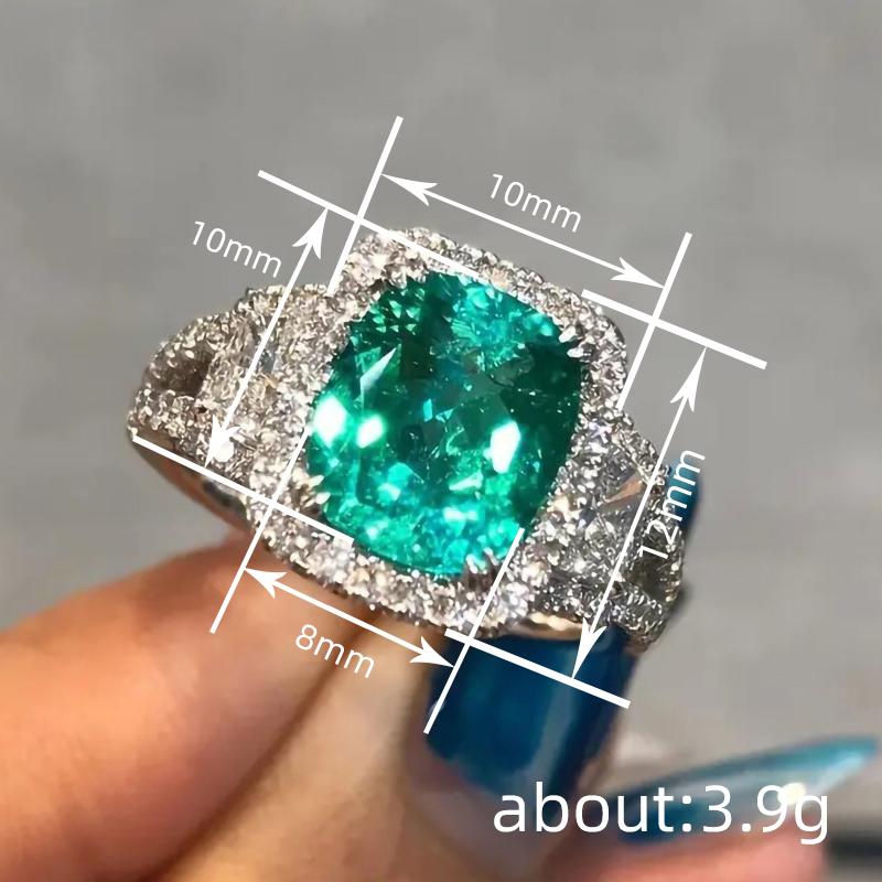 Huitan Gentle CopperColor Women Ring Inlaid Sparkling Green Cubic Zirconia Trendy Wedding Engagement Luxury Accessories Jewelry