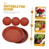 PB210 4Pcs 21cm Flower Pot Bottom Water Storage Round Tray Plastic Movable Potted Plant Base
