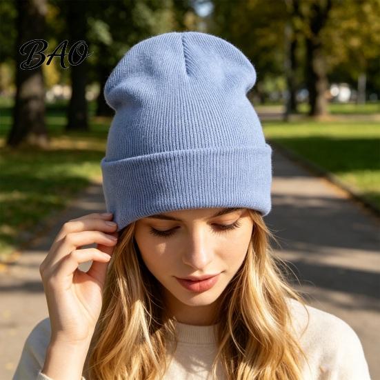 Winter Warm Beanies Hat Unisex Solid Color Knit Beanies, Classic Slouchy Skull Cap for Winter, Couple Matching Casual Headwear Men Women, Soft Thermal