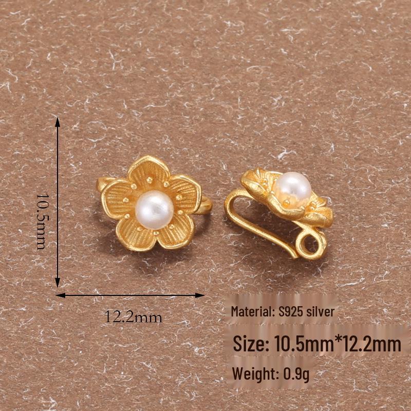 Gold Plated S925 Silver Butterfly Pearl Zircon Clasp DIY Bracelet Connector P24