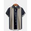 1116 New Hawaiian Beach Shirt Men's 1D Striped Digital Printing Men's Shirt