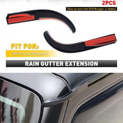 2x Wasser-Regenrinnen-Schutz-Schlitzverlängerung Dachrinne für Wrangler Jeep 07-17 JK EV