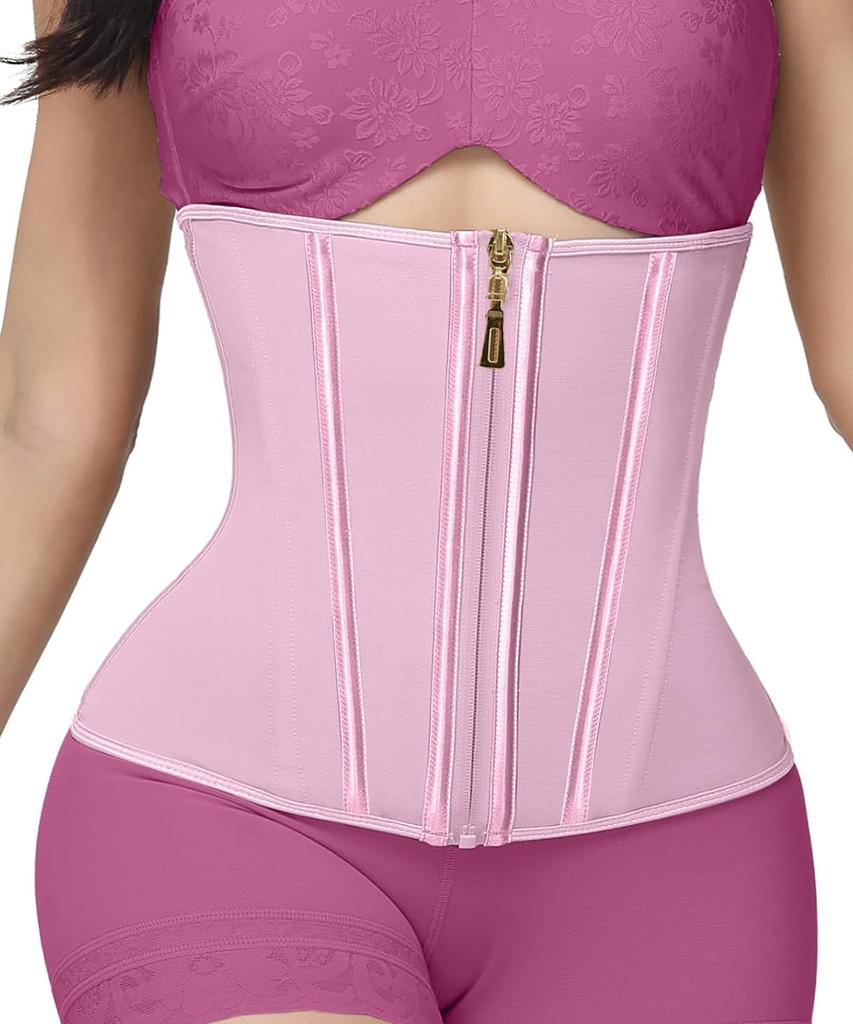 Waist Trainer for Women Tummy Control Waist Cincher Girdle Hourglass Body Shaper Underbust Shapewear Belt withZipper and Hooks