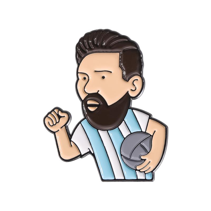 Kreativer Fußball-Emaille-Pin Coole Sterne Professionelle Sportler Anstecknadeln Revers Rucksack Abzeichen Party Schmuck Geschenk Für Fans Freunde
