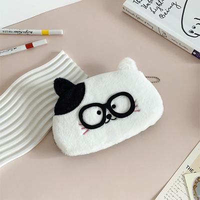 New Glasses Kitten Pencil Case Cartoon Puppy Large Capacity Pencil Bag Stationery Box