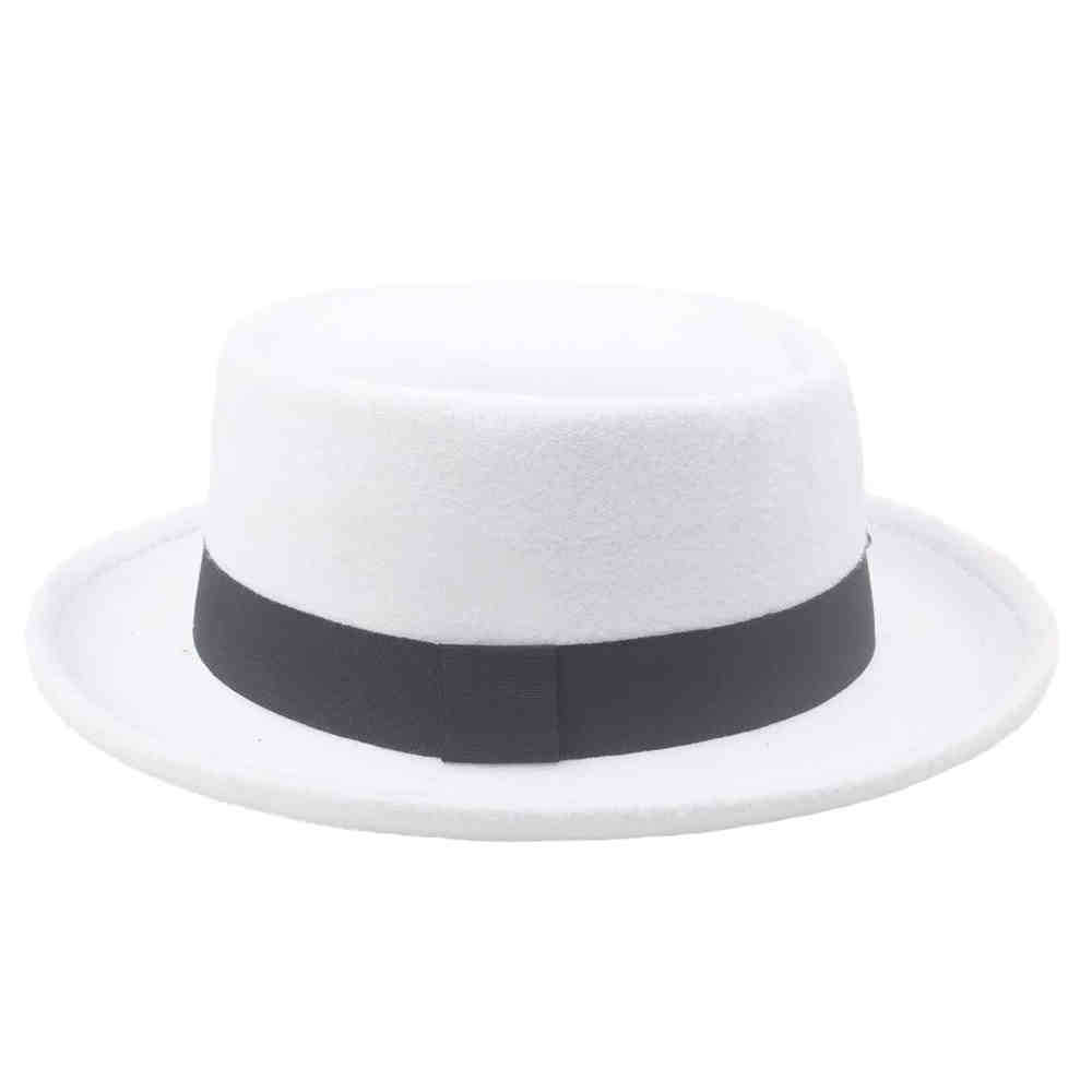 Retro woolen top hat, new hat for women and men, fashionable upturned hat temperament, advanced sense of shading and sun protection