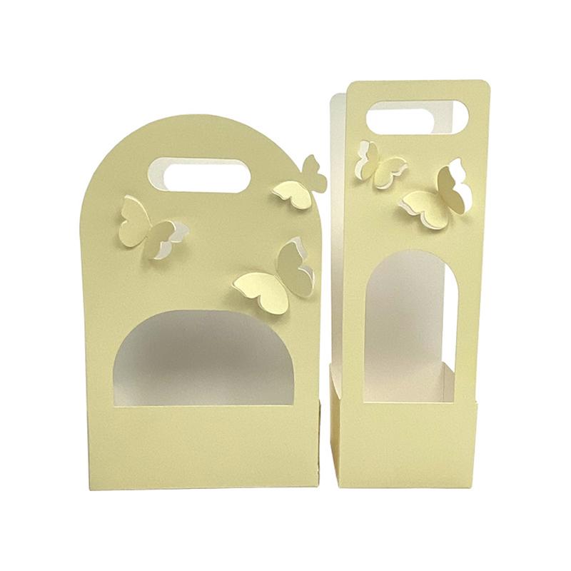 Boîte fourre-tout pour bouquet, panier à poignée creuse en forme de papillon, boîtes d'emballage pour cadeaux de fête