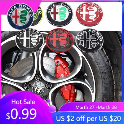 For Alfa Romeo 4pcs 65mm 68mm Alfa Romeo 3D Car Wheel Emblem Wheel Center Hub Auto Rim Refit Dust-proof Badge Covers Cap Styling
