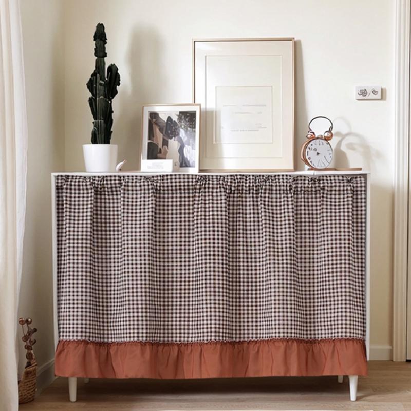 Reusable Polyester Shelf Curtain Easy Setups Sturdy Fabric for Home Decoration Space Management