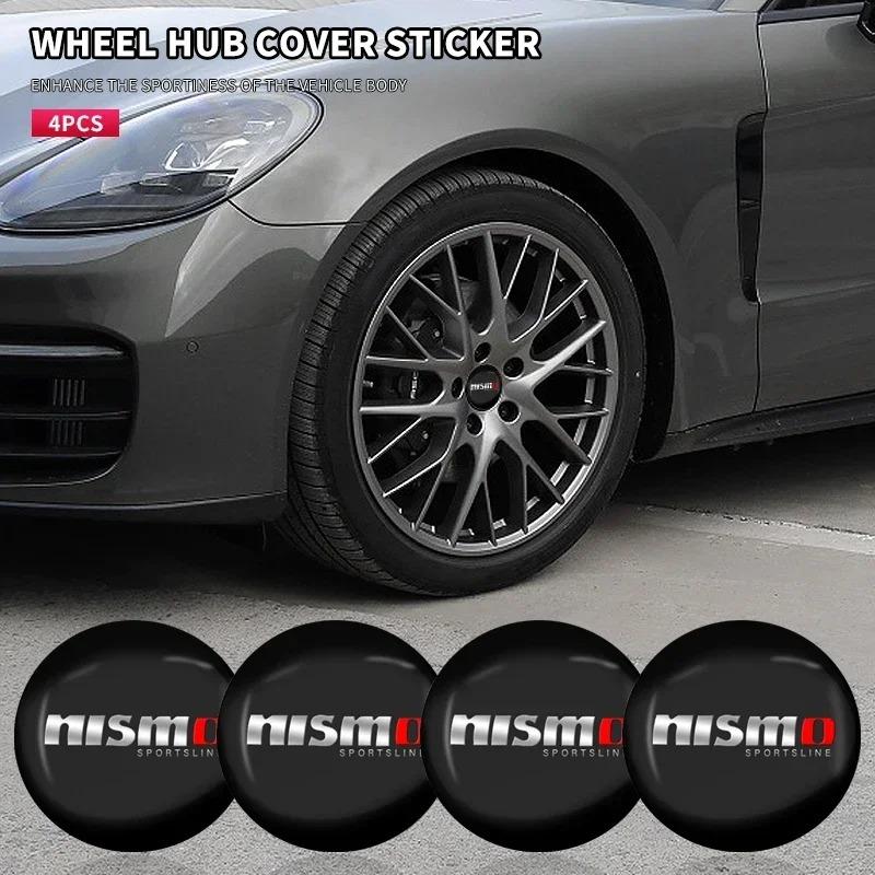 4Pcs 56MM Car Wheel Center Hub Caps Emblem Sticker Decal for Nissan Nismo Almera Tiida Sunny QASHQAI Skyline Juke X-TRAI MARCH LIVINA
