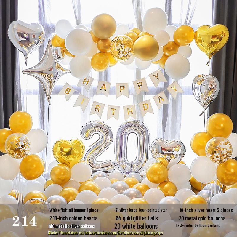 Romantic Birthday Balloon Set: High-End Decorations for Boyfriend or Girlfriend