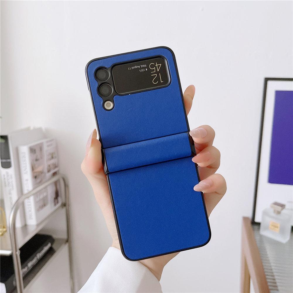 Ultra-thin Leather Hinge Case For Samsung Galaxy Z Flip 6 Flip 5 Flip 4 3 Shockproof  Cover Fundas