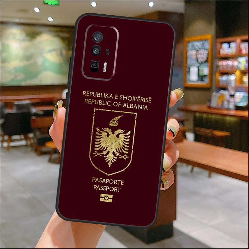 Albania Passport Case For Xiaomi 14 Ultra 15 13 11T 12T 13T 14T Pro POCO X7 Pro X3 X5 X6 M6 F5 F6 Pro Cover