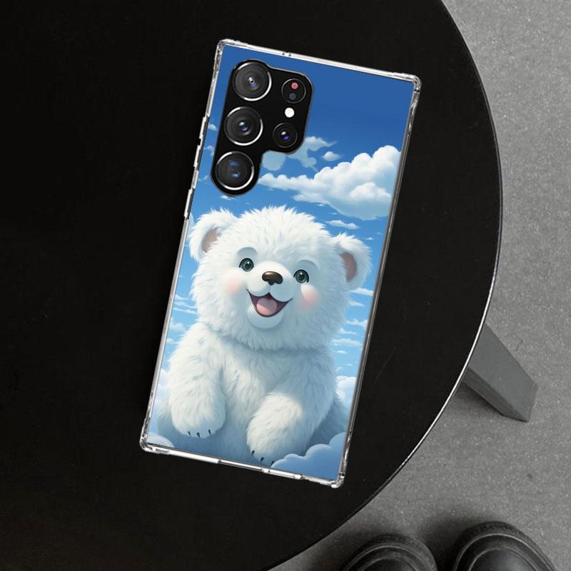 Sunny Clouds Teddy Bear Phone Case Cover for Samsung Galaxy S26 S25 Edge S24 S23 Ultra S22 Plus S21 FE S20 + Art Customized Fund