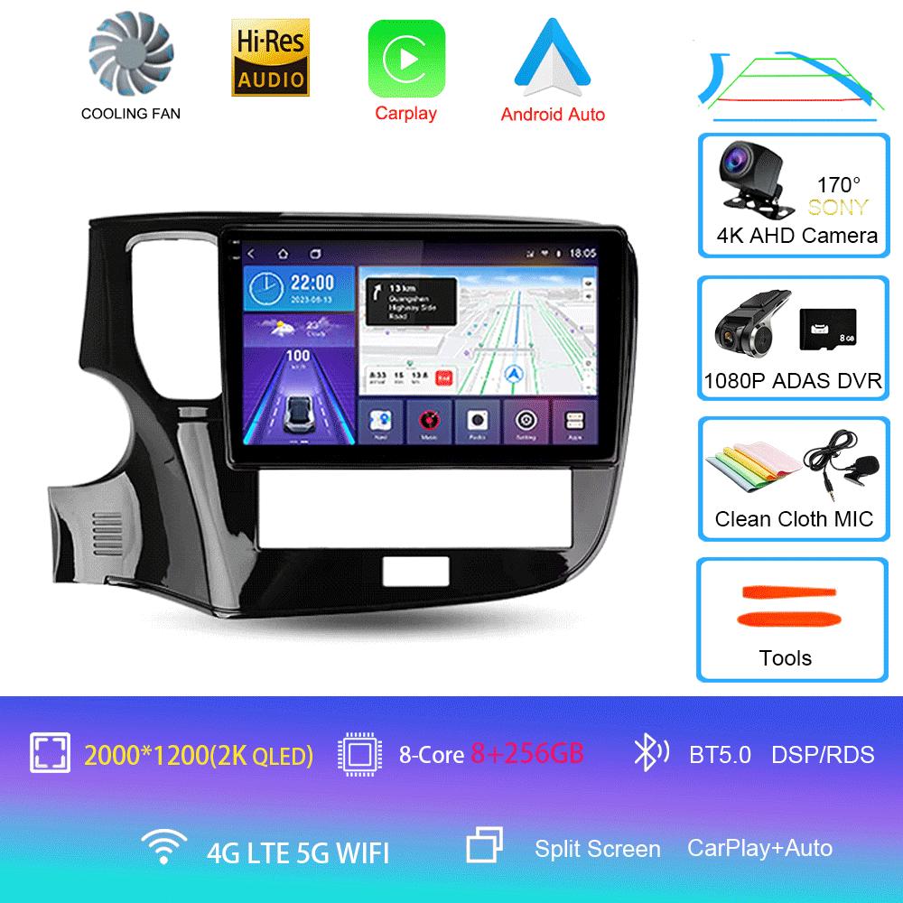 Android 14 Car Radio For Mitsubishi Outlander 3 III GF0W GG0W 2018 - 2021 Multimedia Video Player Navigation Stereo GPS