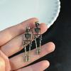 Zinc Zinc Alloy Halloween Earrings Hip Hop Imitation Human Bone Earrings Aesthetic Skeleton Earrings  Party
