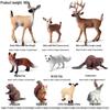 Wild Jungle Animal Models: Mini Pig, Deer, Fox, Squirrel, Elk & Raccoon Toys