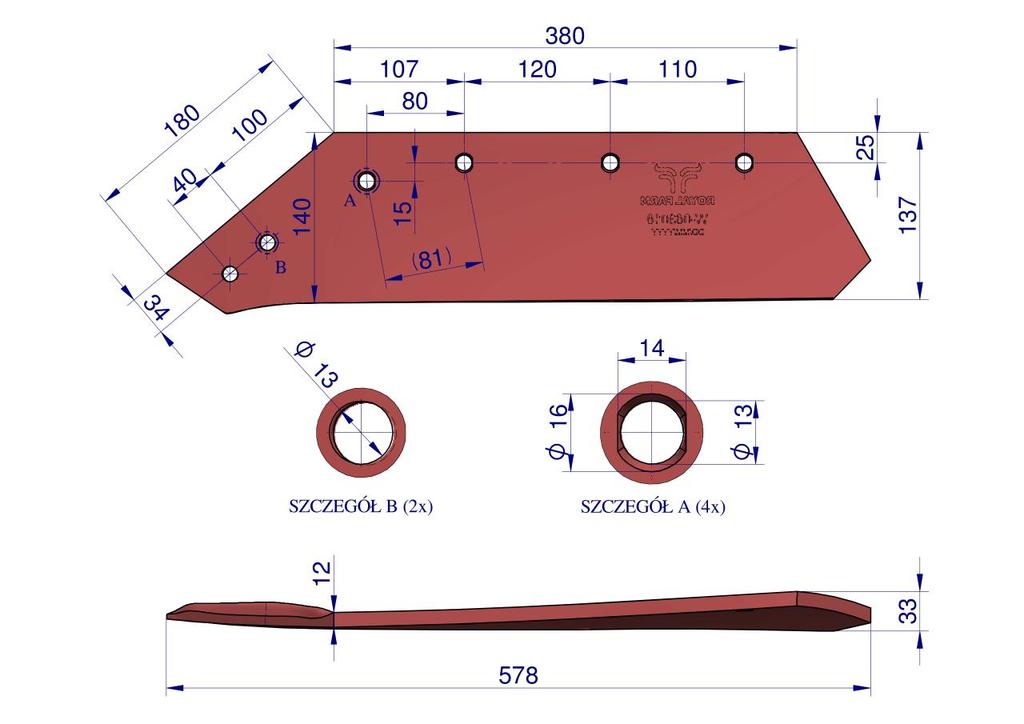 Eurolemiesz, Lewy 16" , Zastosowanie Kverneland Stal Borowa, Royal Farm