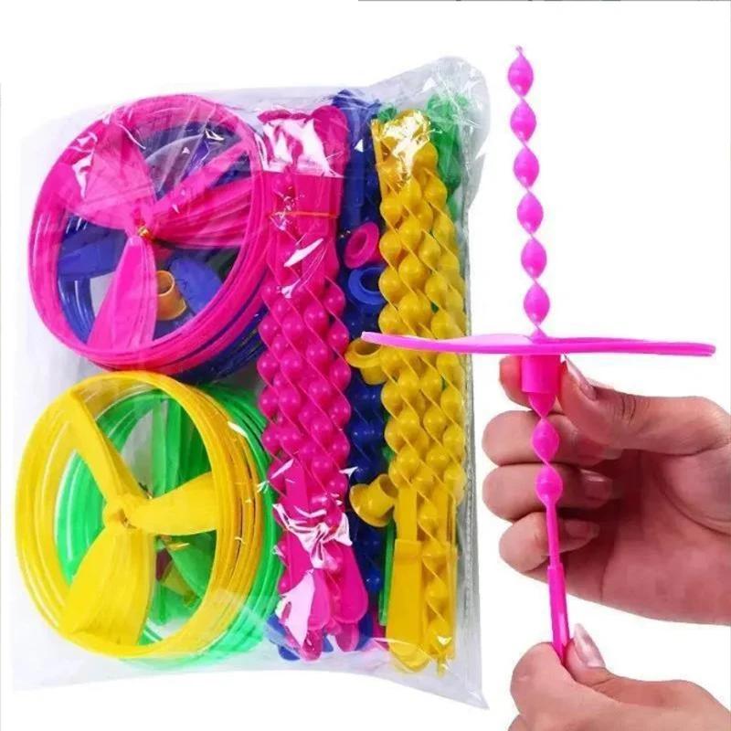 20Set/Bag Colorful Bamboo Dragonfly Plastic Hand Push Flying Toys Kids Birthday Party Favors Guests Treat School Goodie @@