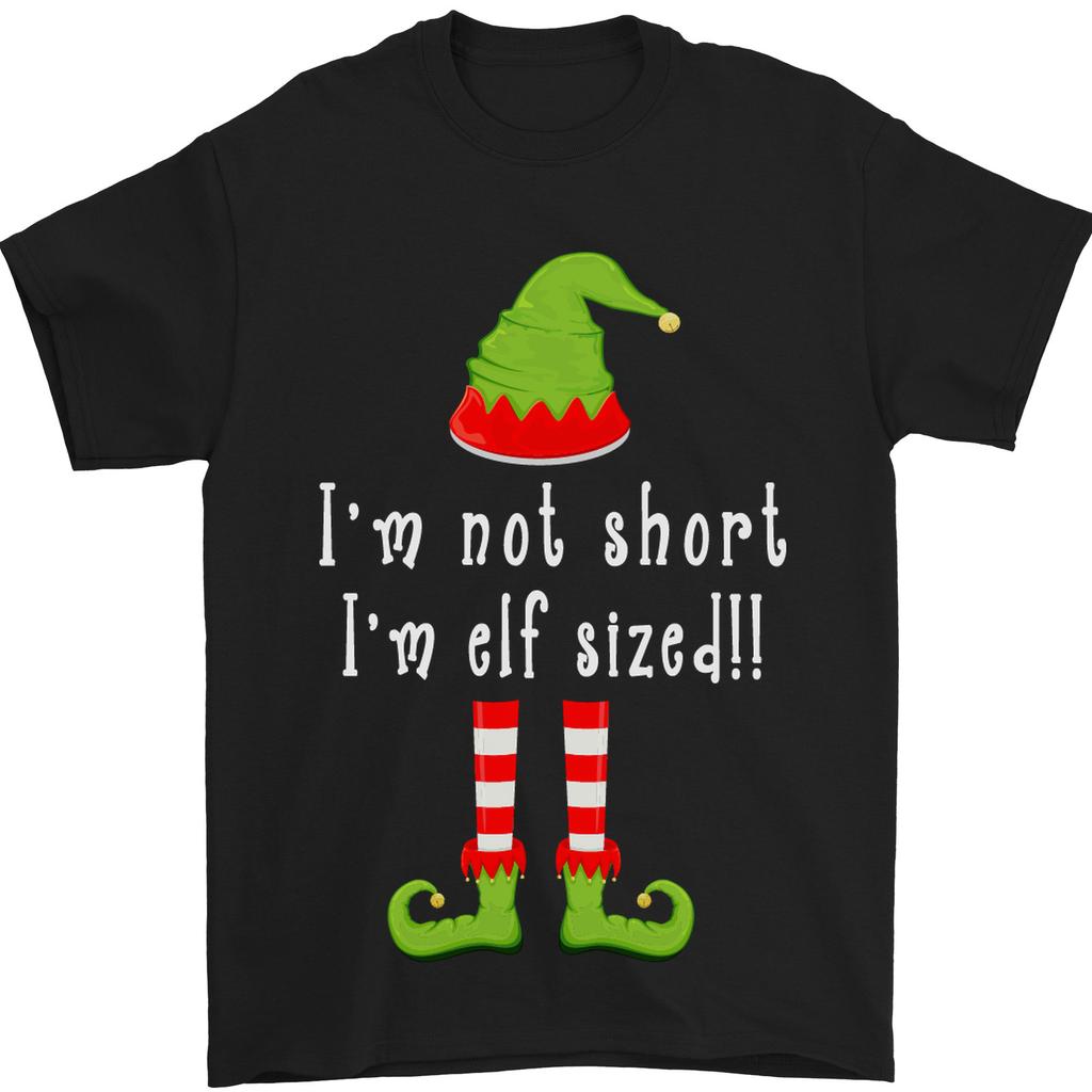 Im Not Short Im Elf Sized Funny Christmas Mens T-Shirt Cotton