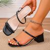 Fashion Woman Square Heel Open Toe Ankle Strap Ladies Sandalias Women High Heel Sandals Summer Casual Female Shoes  Wedge Shoe 2025 New