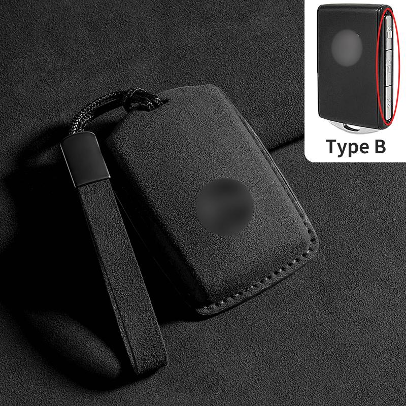In-stock  Full-cover Suede Car Key Fob Case, Suitable for Volvo S60, S90, XC40, XC60, XC90 High Quality Keychain Accessory