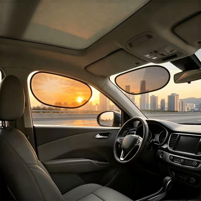 2pcs Anti-Glare Car Sunshade Effective UV Protection Clear Vision Sunlight Block for Safe Driving