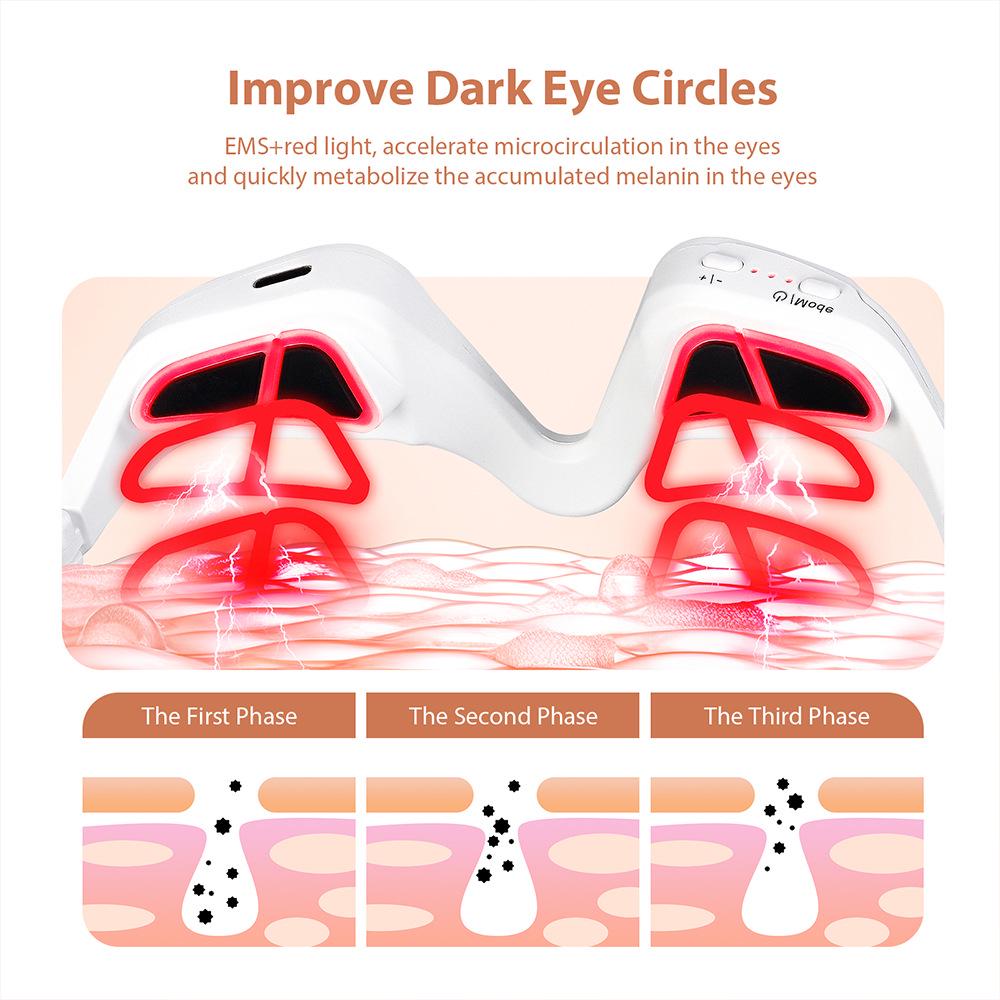 Microcurrent Beauty Eye Massager: EMS Red Light Therapy for Dark Circles