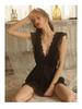 Guiruo Sexy Deep V Nightgown & Backless Camisole Set 