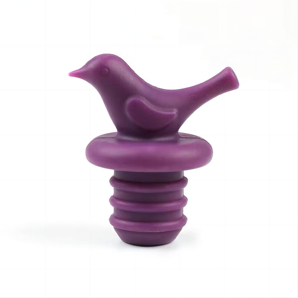 Bird Shaped Silicone Wine Bottle Stopper Reusable Airtight Seal Plug for Wine Bottles and Beverage Containers Kitchen Bar Accessories